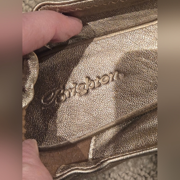 Brighton Gold metallic ballet flats with silver heart - Picture 9 of 10